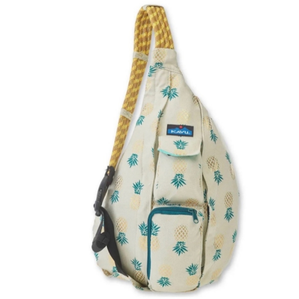 KAVU Women's Pineapple Print Crossbody Sling Bag in Cream - Picture 3 of 13